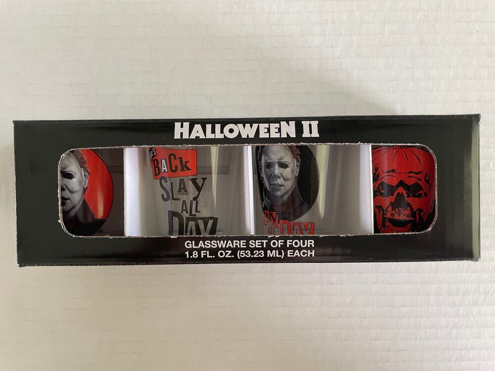 Copied - HALLOWEEN II MICHAEL MYERS SHOT GLASS SET OF 4  NEW